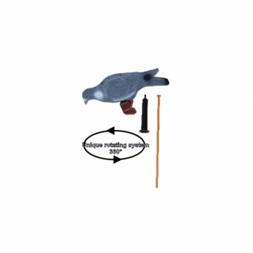 Lokvogel duif geflockt XL 40cm + rotatie draaisysteem