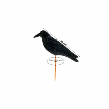 Lokvogel magnum waggle crow geflockt 50cm + rotatie systeem 4st