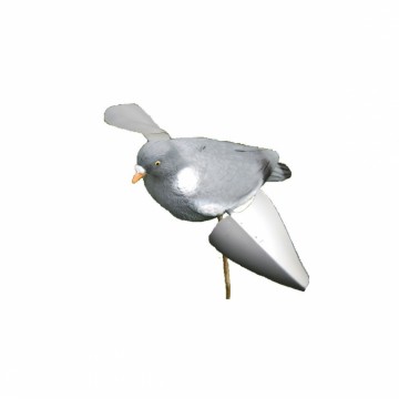 Spinwing duif 36cm grijs/wit voor op stok